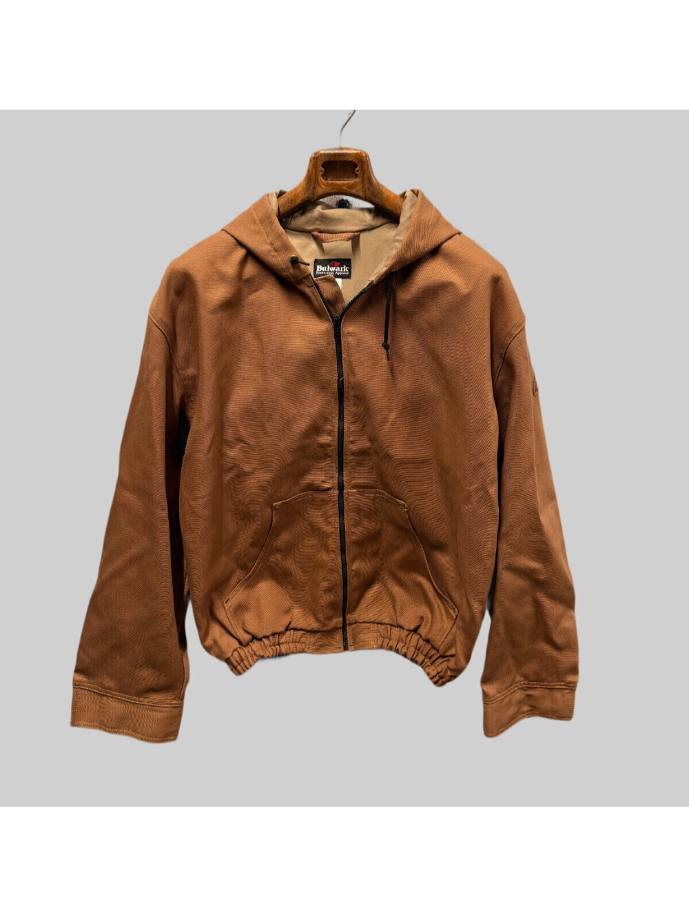 Bulwark EXCEL FR Jacket Mens XL Brown Hooded Work Flame Resistant JLH4BD3 NWOT
